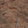 Our rope hanging on a slabby 5.10