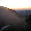 Sunrise through the mists and clouds
