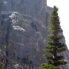 Looking up at Hallets and the climb we just did