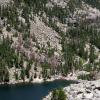 We're low enough that we can start to see hikers on the rocks around Dream Lake