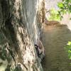 Eric climbing Calypso III (5.2), one of our early trad adventures (7/03)