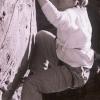 Kate trying the hard part of a 5.10. I never made it any further. Jack's Canyon AZ (4/03)