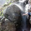 Mark is excited about the waterfalls on the way down