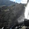 Snow and spray in the mountains