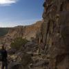 Basalt cliffs rising out of the desert