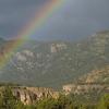 Rainbows, mountains, cliffs, desert