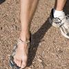 Mark's hacked together footwear after pouring hot coffee all over his foot