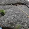The first pitch of the Pin Route follows an interesting feature