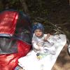 Gabe playing in the woods for the afternoon