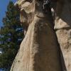 They hung three guys at the top of this climb in order to attempt the second pitch - but came down quickly.