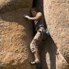 Ann goes for blood and glory on Big Pink (5.11b)