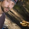 Mark warms up a kate-made pretzl for breakfast