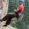 Rapping the slightly overhanging Crystal Wall