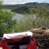 Gabe napping in his baby tent at the crag