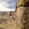 A climber lowering off the 5.9
