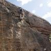 Doug climbing on Punk Rock