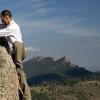 Mark scrambles high above the Big Thompson Canyon