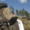 Mark balanced the snack bag on top of his pack - for a very short time