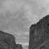 Dark skies and huge rock walls