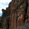 Dylan below the crux of the 5.9