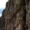 Dylan above the crux - made it look easy