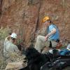 Taking a break after the first climb