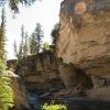 The river carved cliffs and caves from this lovely sandstone