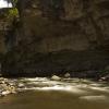 The Piedra river flows through the wooded canyon