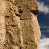 Unknown climber finishing up a sweet 5.9