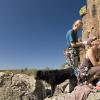 Dylan, Ann, and Liv on the edge of the mesa