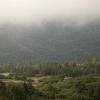 Clouds cover the top of the canyon