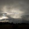 The sun in the cloud banks