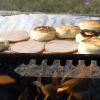 Campfire biscuits and ham