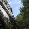 Adam starts out the morning on Beehive Buttress
