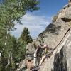 Liz gets ready to lead up a fun climb on the left side of Beehive