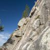 Liz leads on Beehive Buttress