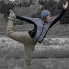 Kate doing yoga in Vedauwoo