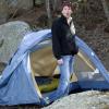 Kevin after putting up his new tent!