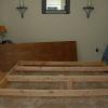 All of the pieces of a big bed