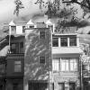 The back of my apt building, four stories of rooms
