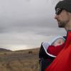 Gabe fell asleep quickly and spent the hike curled up on Dad's chest