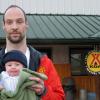 Mark and Gabe at the KOA in the morning.  First night of camping at 4.5 months old!