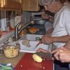 The family makes stone soup