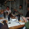 Family sitting down to dinner