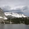 Clouds rolling in over the high mountains