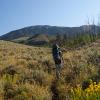 Hiking up the slopes of Ptarmigan Peak
