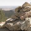 A cairn along the trail to the summit
