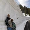 Mark and Mom under a big snow cut!