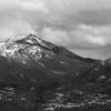 Mountains and cloudy skies