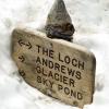 Somebody dug a hole in the snow so we could read the sign